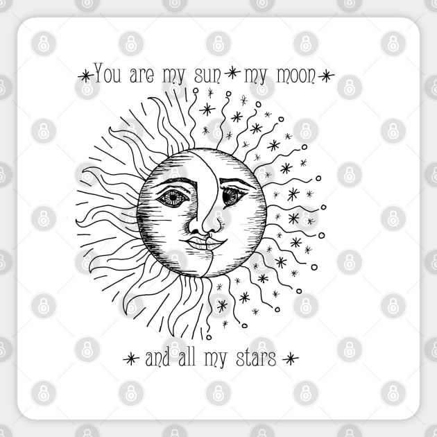 Sun, Moon, and Stars © Sticker by Padruig Design
